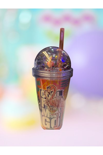 Titiz Işıltılı pipetli bardak Cool Flamingo Lively Cup
