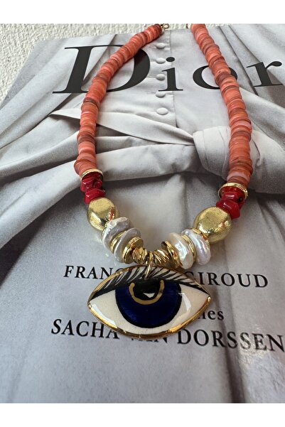 Milena Designer Store Milena Istanbul Ceramic Eye Pointed Design Natural Ston...