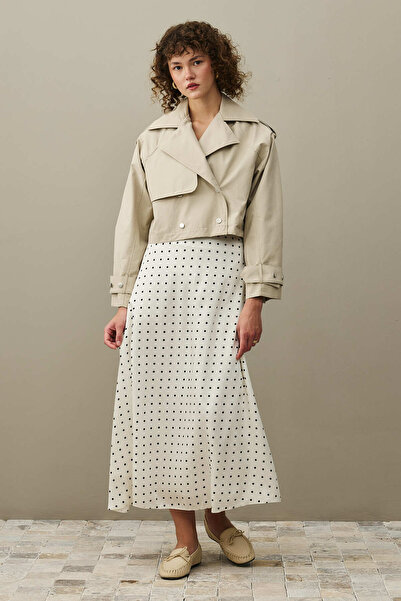 Fahhar Kısa Trenç Ceket Açık Bej