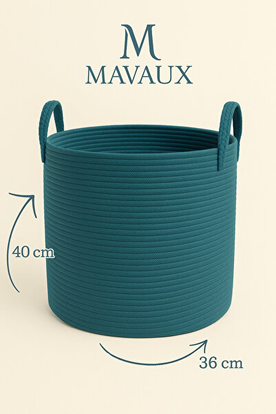 MaVaux Ручна робота, великий кошик з текстурою – 40 x 36 см Декоративний органайзер для дому, іграшок та білизни