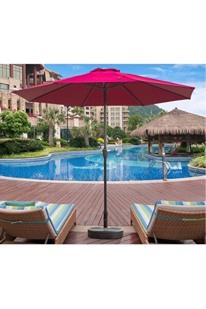 Flippy round patio umbrella, diameter 2.70 m, crank, red