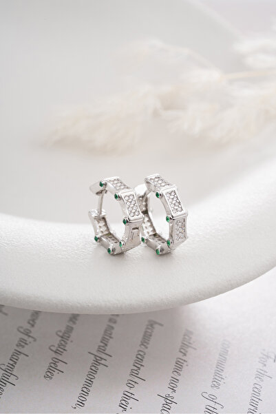 Silvano Jewelry 925 Ayar Gümüş Zirkon Taşlı Küpe