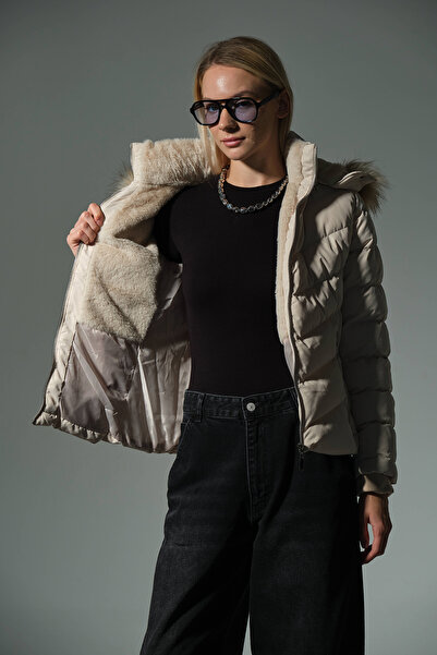 Maule Αποσπώμενη κουκούλα από ψεύτικη γούνα, υδατοαπωθητικό ύφασμα, Γυναικείο παλτό Anorak Micro @Avele