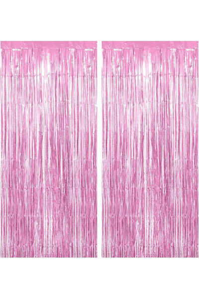 Parti dolabı 2li Açık Pembe Kapı Duvar Parti Fon Arka Perde Işıltılı Doğum Günü Fotoğraf Perdesi Şeker Toz