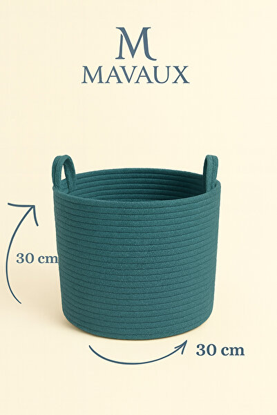 MaVaux Багатофункціональний, 30 см × 30 см, середнього розміру, з ручками з боків, джут, плетений, тканий кошик, органайзер