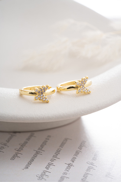 Silvano Jewelry 925 Ayar Gümüş Kelebekli Halka Küpe