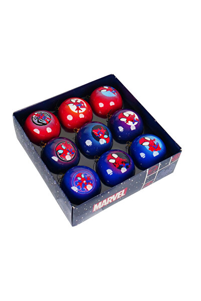 Marvel Set of 9 mixed Christmas baubles Spiderman, 7.5 cm, glass, multicolor