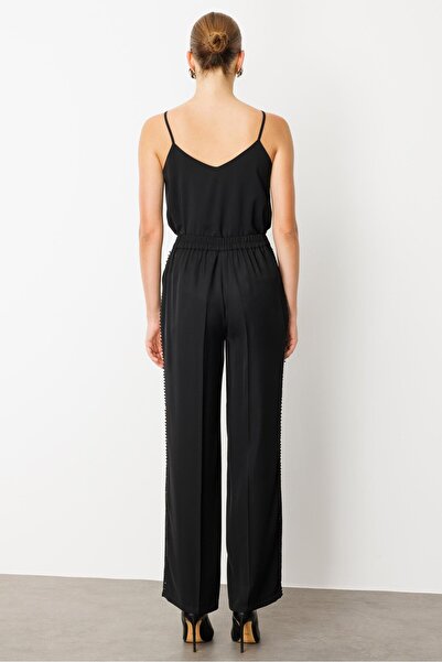Moda İlgi Modailgi Side Striped Trousers -15001 Black