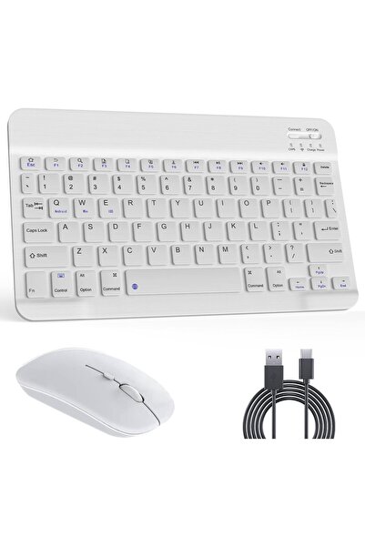 UmoTech Kablosuz Bluetooth Türkçe Q Klavye ve Mouse Seti Ios/AndroidTablet Te...