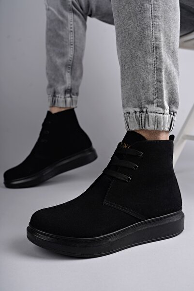 Zapatos SLW207 Oslo Bağcıklı Süet Erkek Günlük Spor Bot ST - Siyah