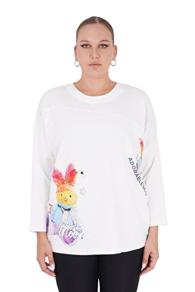 Darkmen Women's Plus Size Rabbit White Blouse