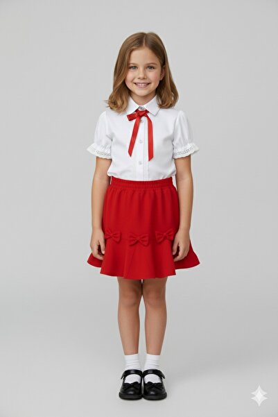 FATELLA Κοριτσίστικη φούστα με βολάν και λευκό πουκάμισο, σετ για παράσταση 2...