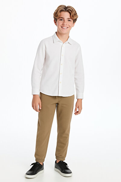 GİYİCEM TEKSTİL Erkek Çocuk Kaşkorseli Compact Lastikli Paça Okul Pantolonu G2002