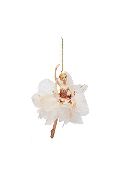 BraziPremium Ornament de brad balerină de iasomie, 17 cm, auriu