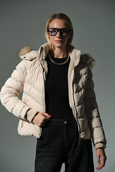 Maule Αποσπώμενη κουκούλα από ψεύτικη γούνα, υδατοαπωθητικό ύφασμα, Γυναικείο παλτό Anorak Micro @Avele