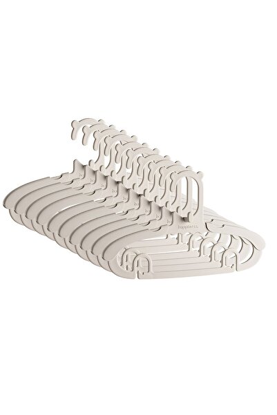 Flippy 10 Children's Hangers, Flippy, Suitable for Drying and Storing Baby Clothes, 28x16.7 cm, Cream