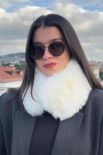 Mollycrush Faux Fur Soft Neck Collar Premium Thickened Winter Women's Brown Plush Neck Collar