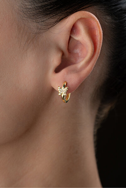 Silvano Jewelry 925 Ayar Gümüş Kelebekli Halka Küpe