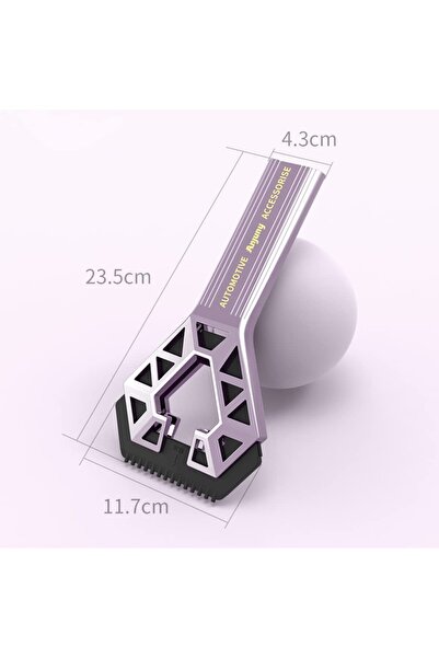 Flippy Single-Ended Car Snow Scraper, Universal, Ergonomic Detachable Handle, Purple