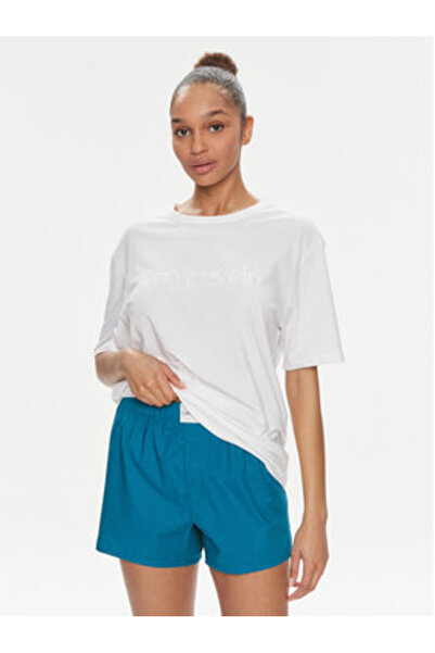 Calvin Klein Γυναικείες Πιτζάμες Εσώρουχων 000QS7191E Λευκό, Μπλε