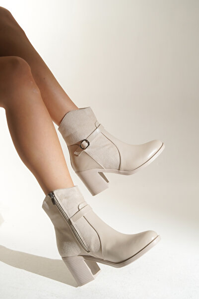 HVZ Exclusive Μπεζ κοντό τακούνι σε στυλ Western Cowboy Boots Fetya Γυναικείες άνετες μπότες