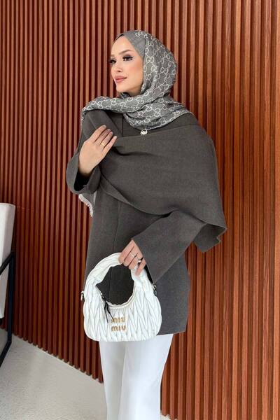 Melike Tatar Πλεκτό Ζακέτα με Σάλι 3-1519