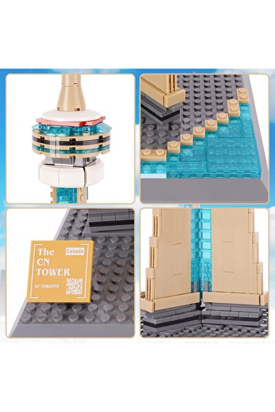 REZZOSS CN Tower World Landmark Building Set Blocks Bricks Architecture Building Kit,