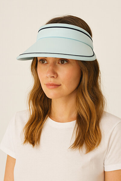 Çeşme Home Unisex Adjustable Visor Hat with Wipeable, Sweat-Proof, Padded Front and 12cm Wide Brim