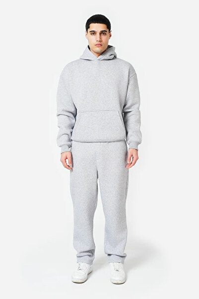 YAKAMEL Men's Hooded Trend Model Loose Basic Tracksuit Set