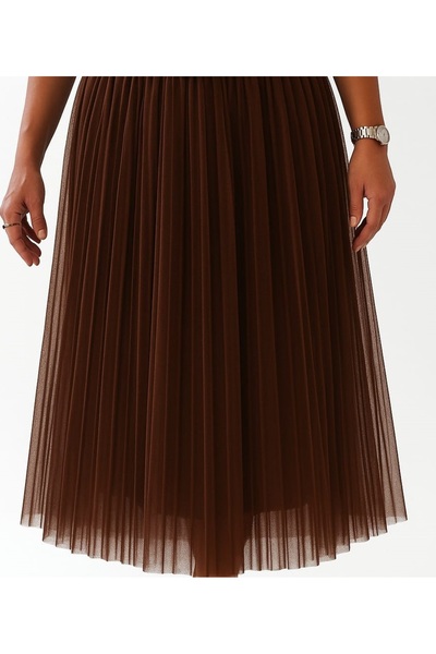 GlamarouX by 3638 Official Store Pliseli Tül Etek