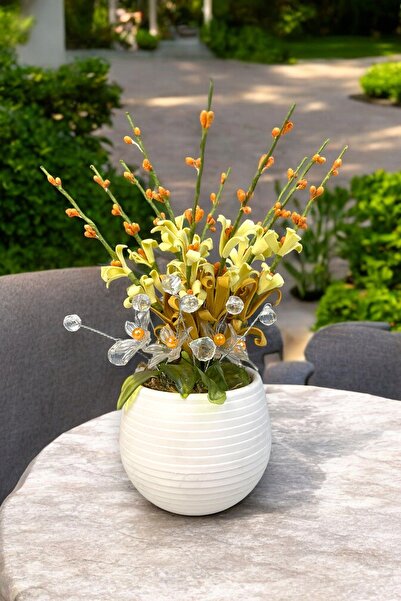 Annaflower Dekoratif Hediyelik Yapay Çiçek Aranjman Dekor Exclusive Kristal