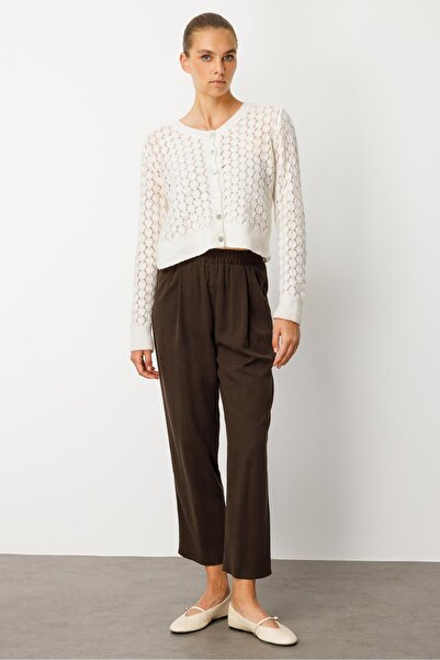 Moda İlgi Modailgi Yüksek Bel Lastikli Yandan Cepli Pileli Pantolon - 15040 K...