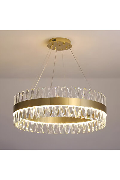 ALC-Shop Lorenzo LED Chandelier with Remote Control, 54W, Dimmable, Diameter 50cm, Gold