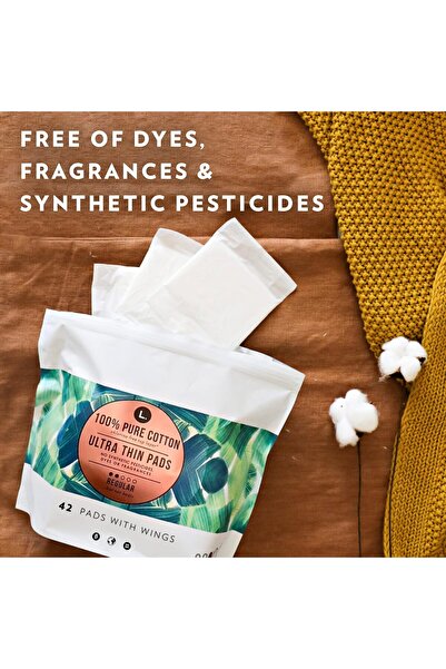 thisisL. Chlorine-Free Ultra Thin Pads with Wings, Regular Absorbency, 42 Count (Pack of 1)