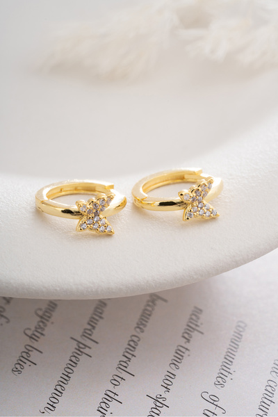 Silvano Jewelry 925 Ayar Gümüş Kelebekli Halka Küpe