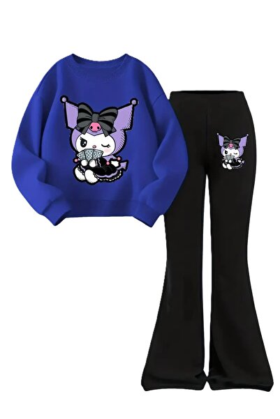 Machetta Children's Kuromi Printed Sweatshirt Spanish Leggings Tracksuit Set