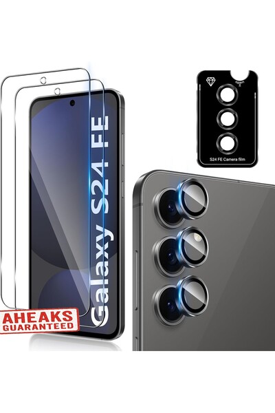 aheaks Samsung Galaxy S24 FE Nano Ekran Koruyucu ve Kamera Lens Koruması 9H S...