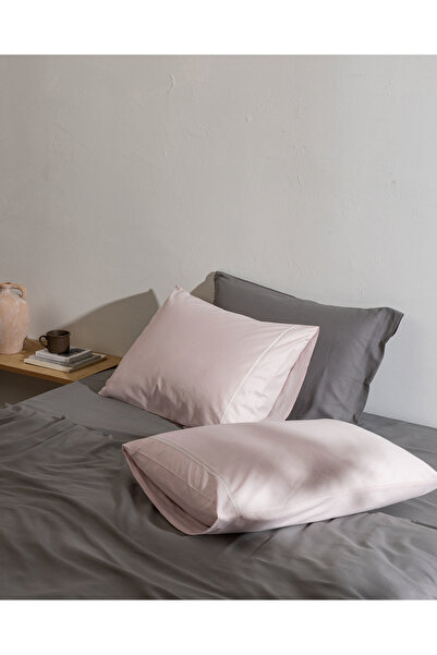 Madame Coco Modena 100% Cotton 2-Piece Pillowcase - Powder/White