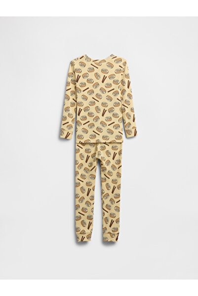 GAP Bebek Sarı Cinnamon Grafik Baskılı Pijama Takımı