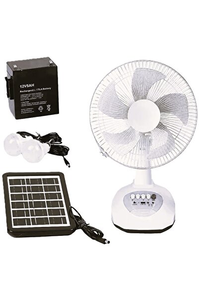 REFURA Rivora 12-inch Energy-Saving Rechargeable Solar Powered Table Fan with Solar Panel