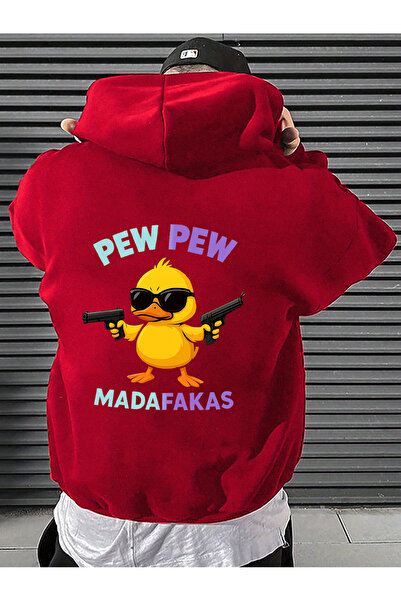 trendypassion Hanorac oversize unisex cu design ilustrat Pew Pew Cartoon