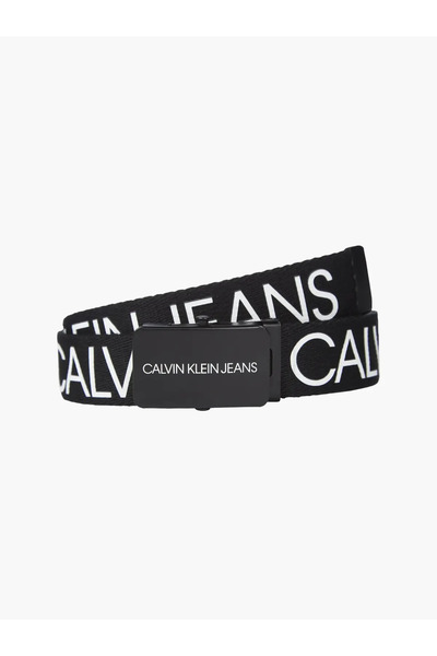 Calvin Klein CANVAS LOGO BELT Erkek Siyah Kemer
