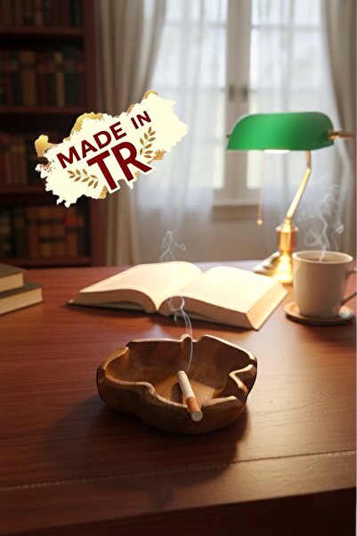 Ayd ahşap Beech Solid Wood Ash Tray – Handmade Decorative 12X12 cm 1 Piece