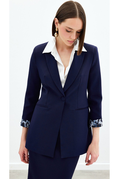 TUĞBALİ Kadın Mono Yaka Klasik Blazer Ceket