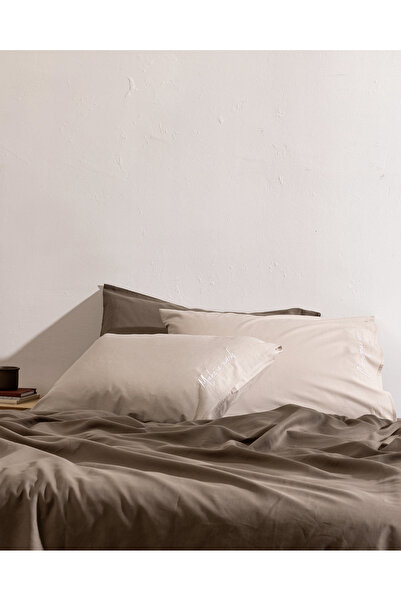 Madame Coco Soleil 100% Cotton 2-Piece Pillowcase - Beige/White