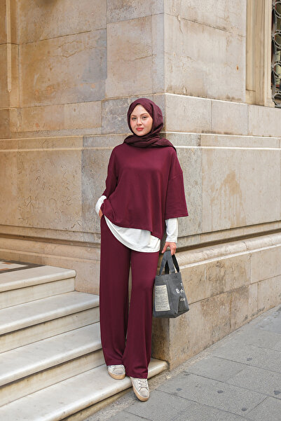 LOCCO Set de lenjerie intimă pentru femei Badili, culoare burgundy