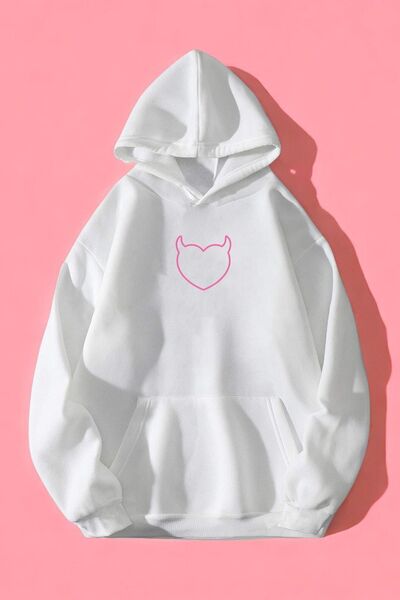 trendypassion Φούτερ Unisex Oversize με στάμπα καρδιάς