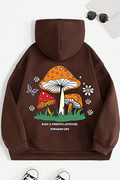 trendypassion Unisex Mushroom Printed Oversize Sweatshirt
