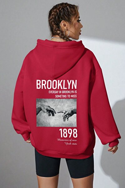 trendypassion Unisex Oversize 1898 Brooklyn Printed Sweatshirt