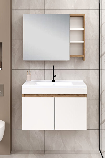 Fly Mobilya %100 Mdf 80 cm Saura Banyo Dolabı